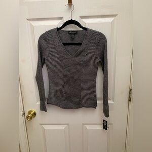 INC International Concepts Metallic Gray Sweater